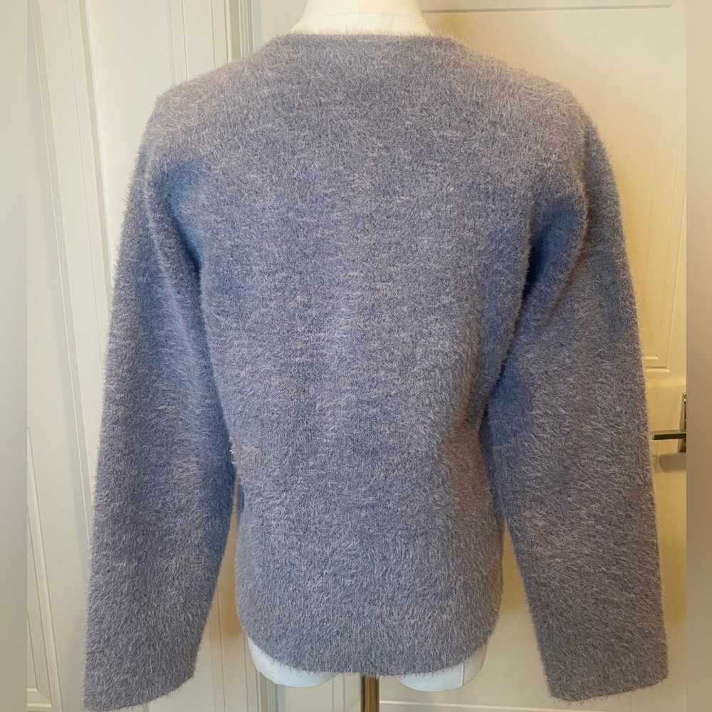 Tahari Gray Soft Cardigan Sweater With Gold Buttons Size Small NWT Luxe Cozy - Picture 7 of 12